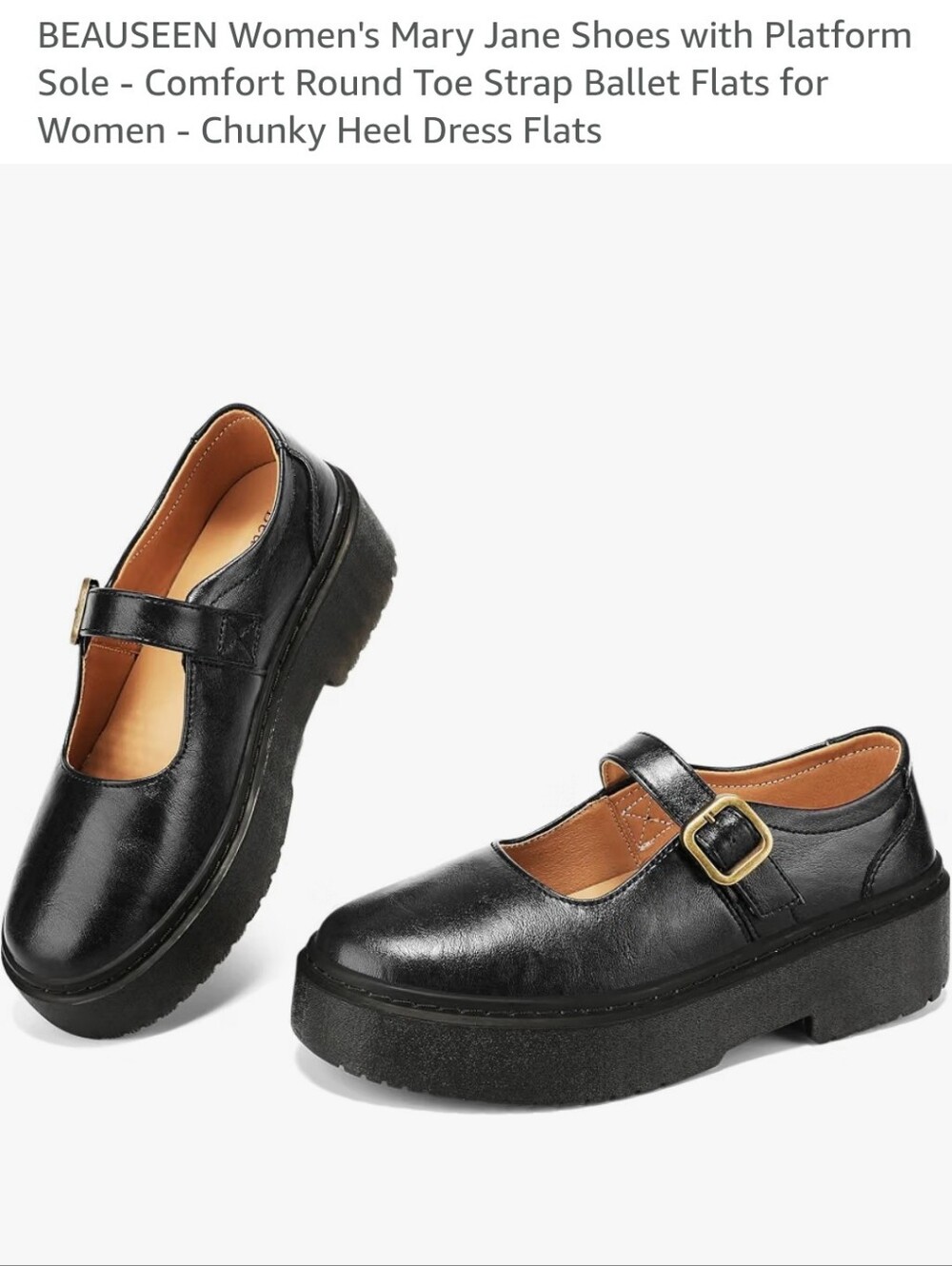 Black Mary Jane Platform Womens Shoes